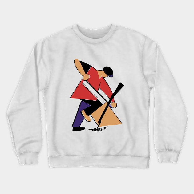 Soviet Graphic Worker with a Rifle Crewneck Sweatshirt by ArtFay